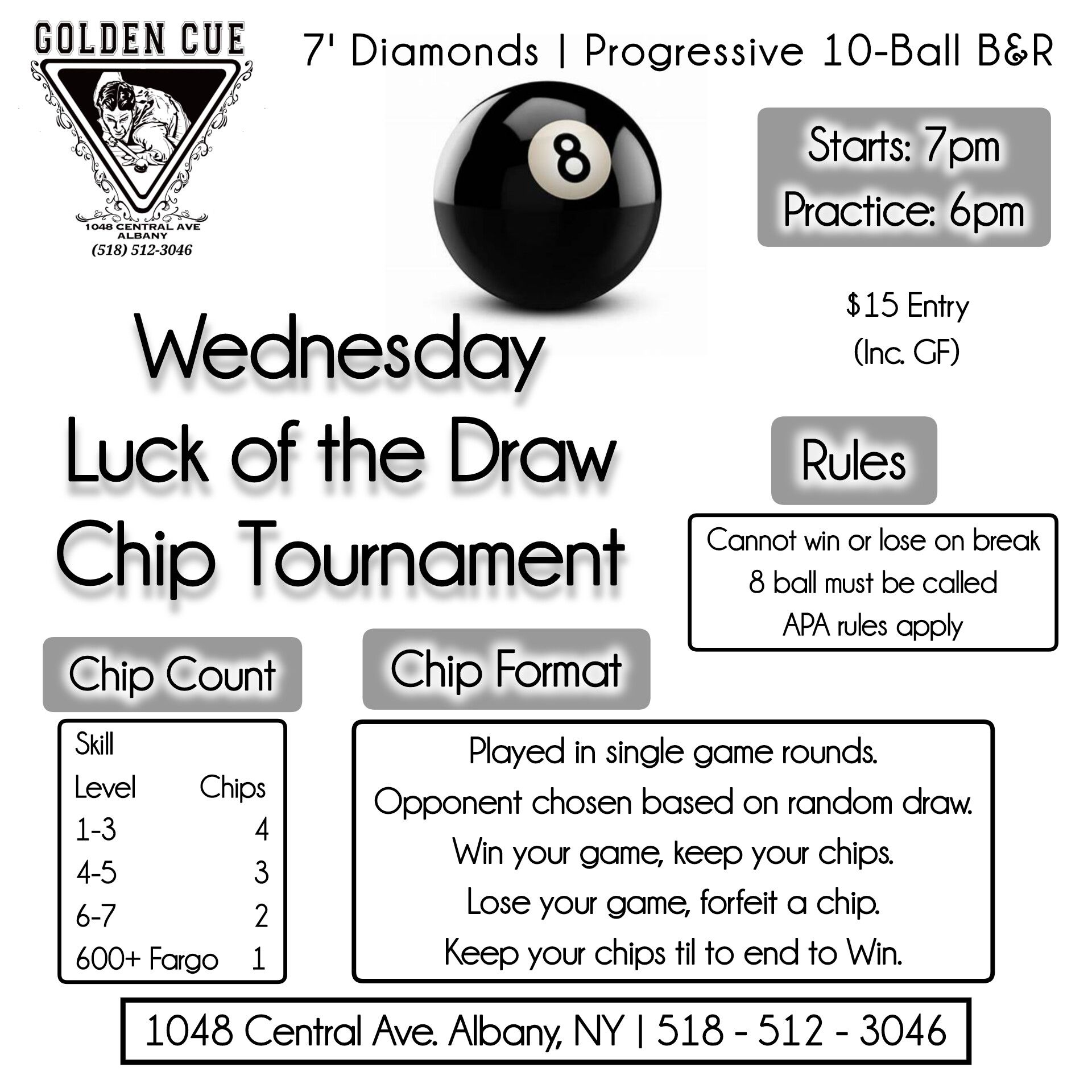 Luck of the Draw Chip Tournament flyer