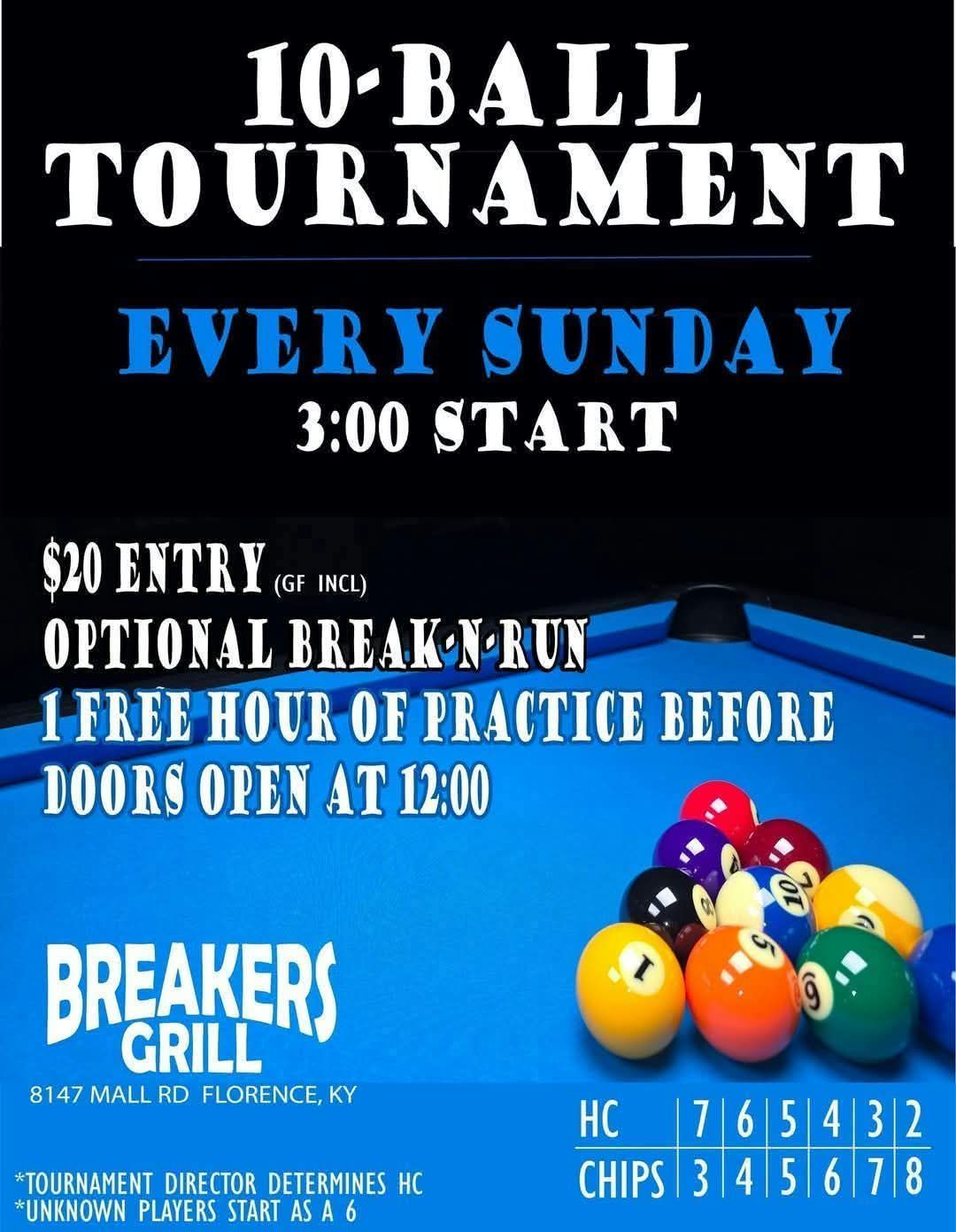 10-Ball Tournament flyer