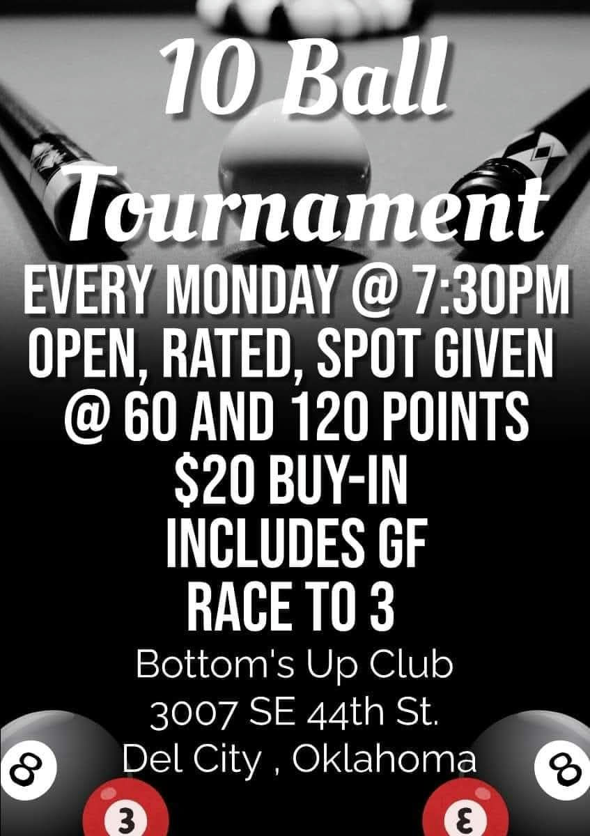 10 Ball Tournament flyer