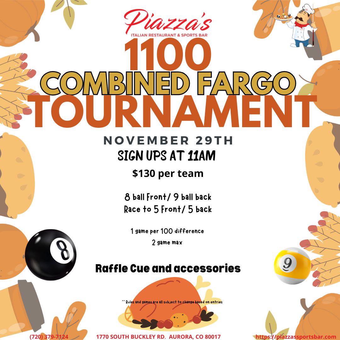 1100 Combined Fargo Tournament flyer