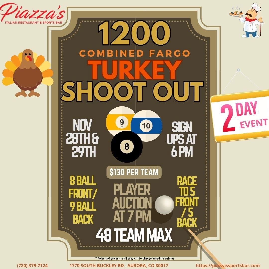 1200 Combined Fargo Turkey Shoot Out flyer