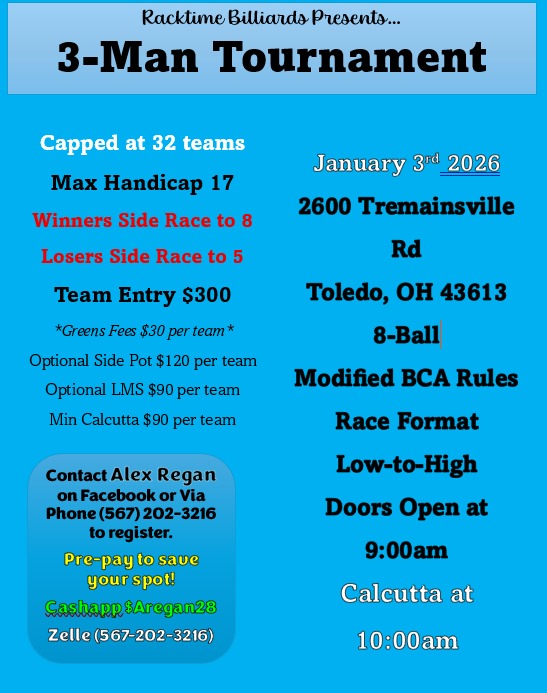 3-Man Tournament flyer