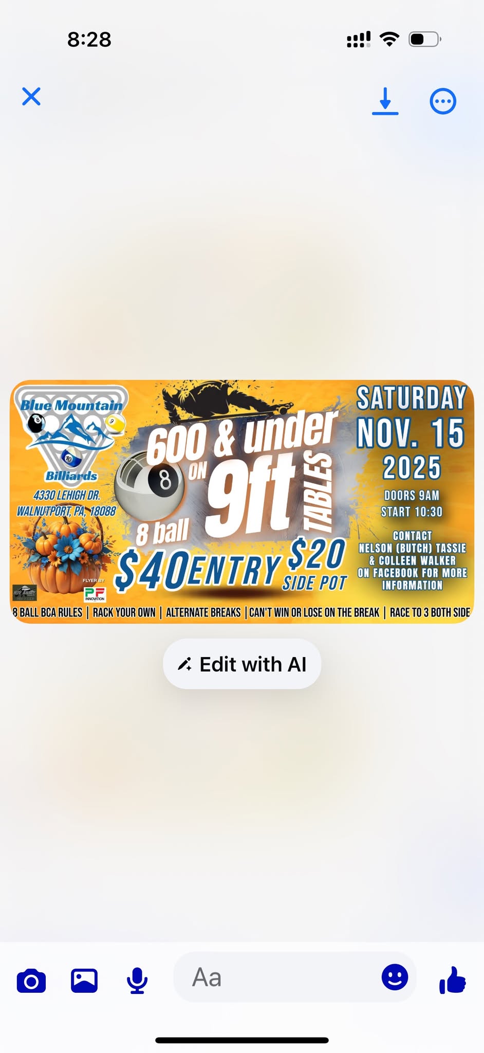 600 & Under on 9ft Tables flyer