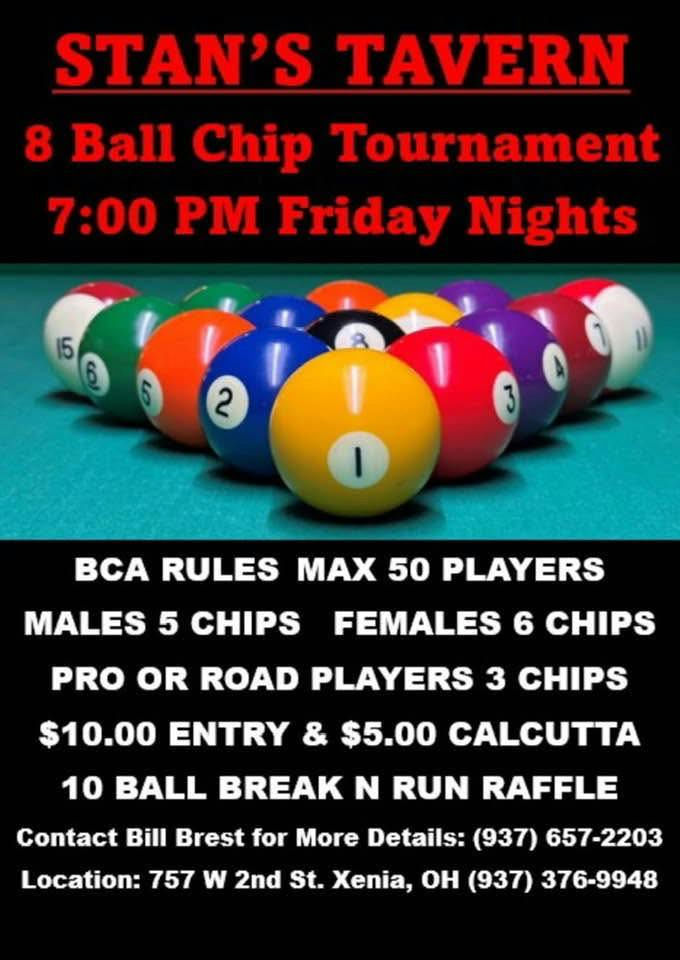 8 Ball Chip Tournament flyer