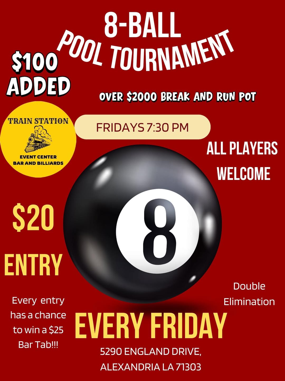 8-Ball Pool Tournament flyer