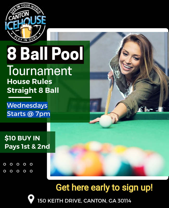 8 Ball Pool Tournament flyer