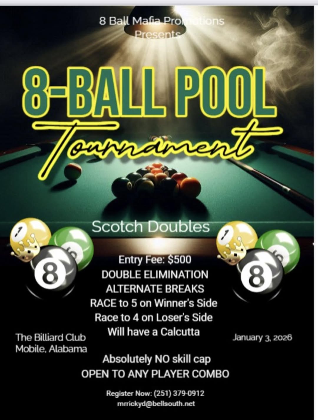 8-Ball Pool Tournament flyer