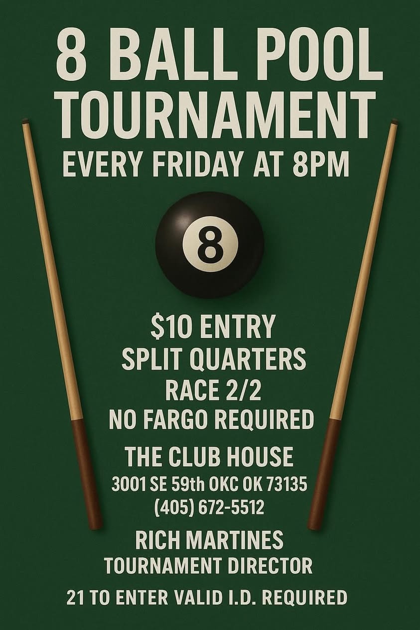 8 Ball Pool Tournament flyer