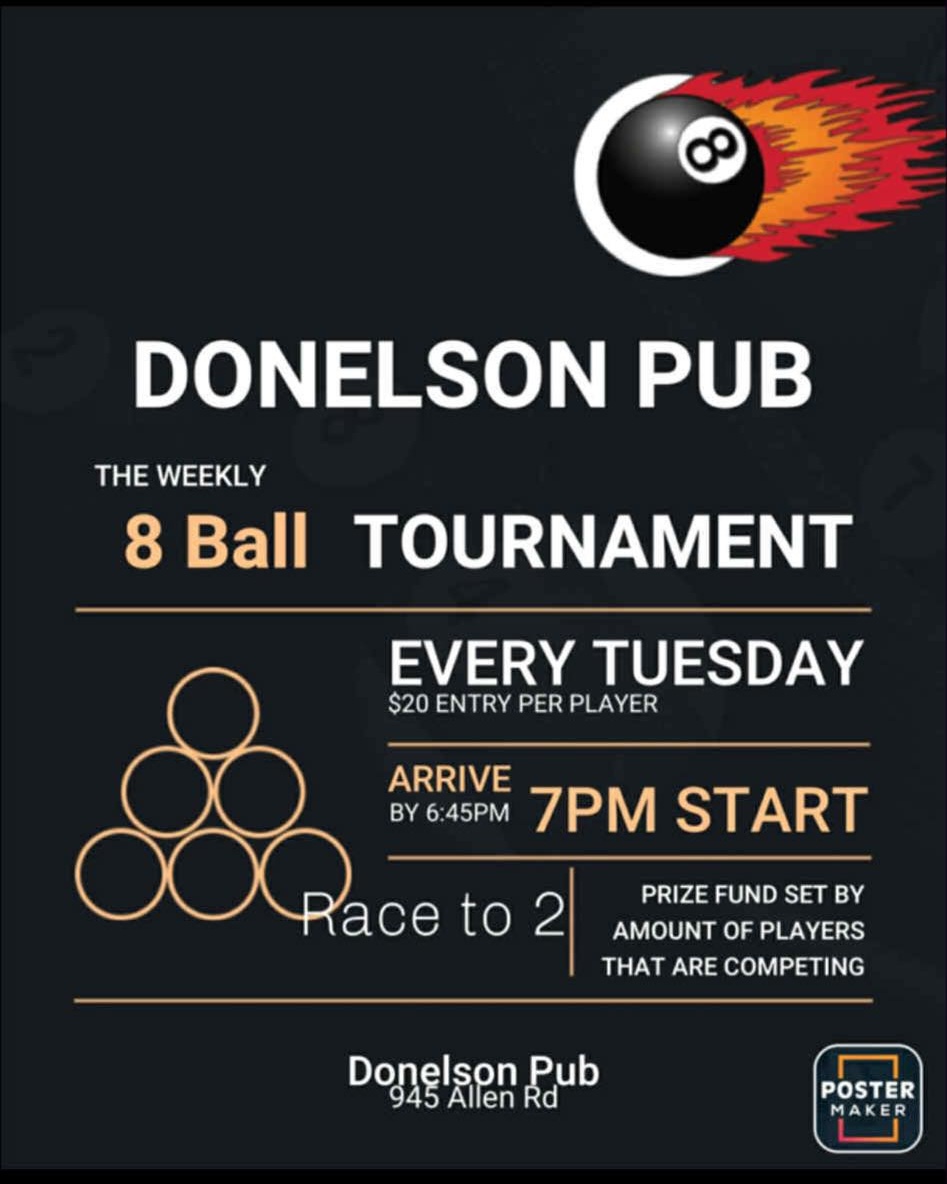 8 Ball Tournament flyer