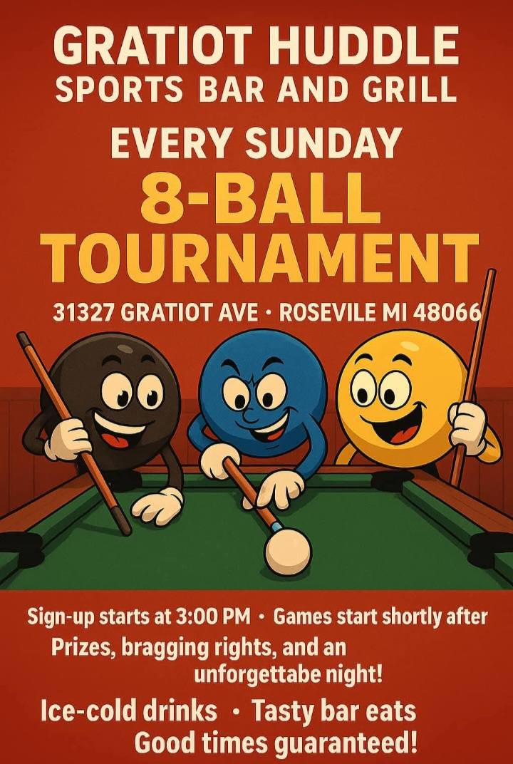 8 Ball Tournament flyer