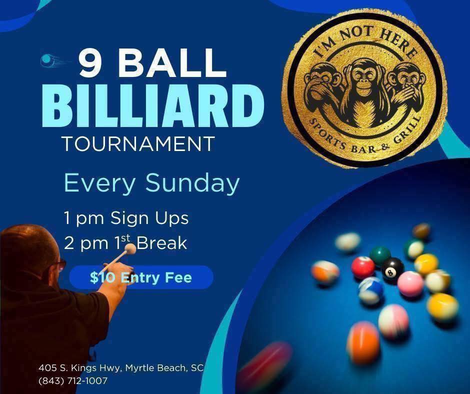 9 Ball Billiard Tournament flyer