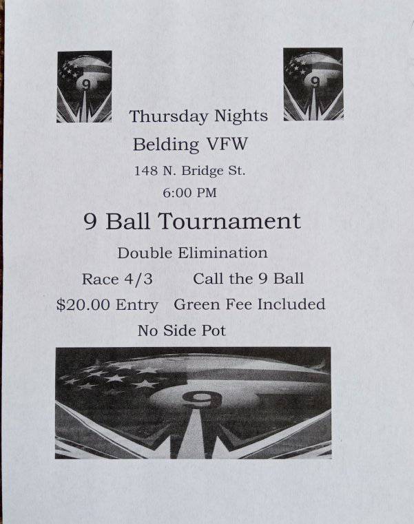 9 Ball Tournament flyer