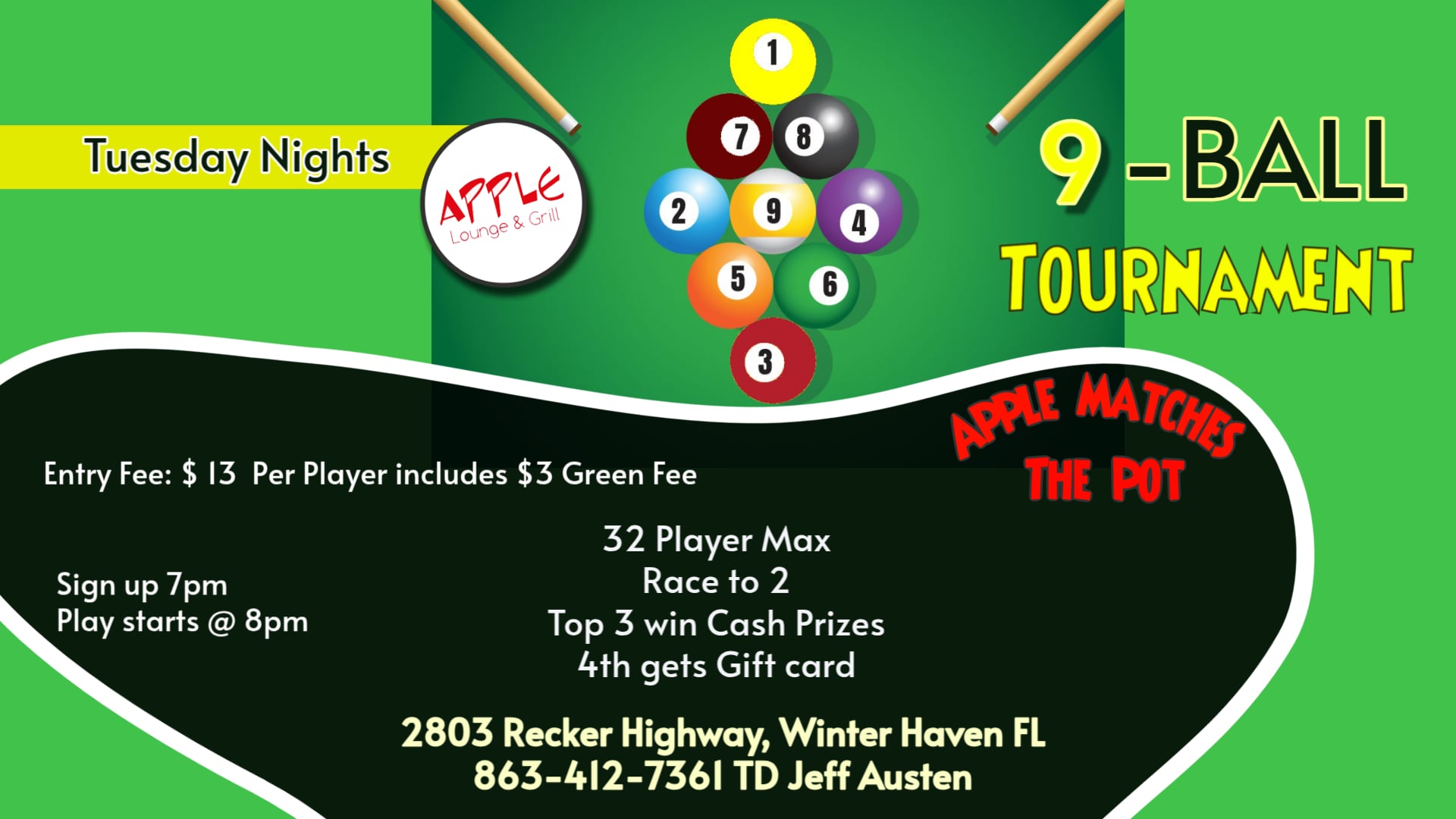 9-Ball Tournament flyer