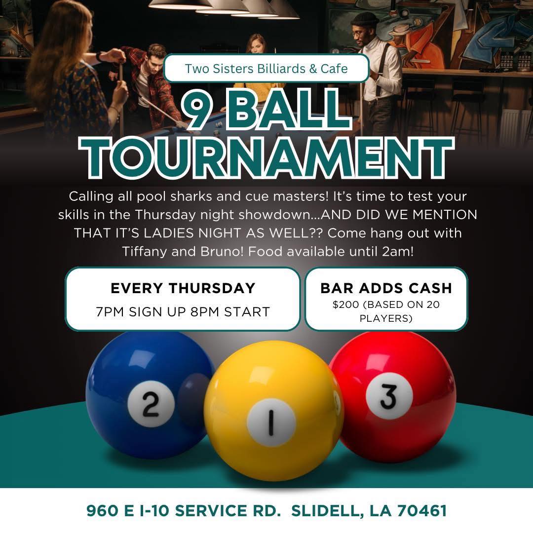 9 Ball Tournament flyer