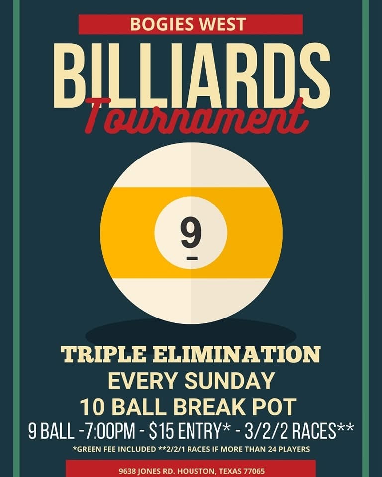 Billiards Tournament flyer