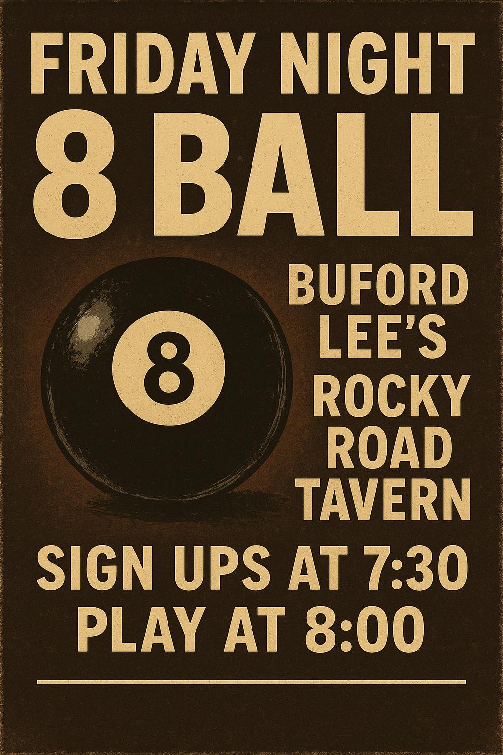 Friday Night 8 Ball flyer