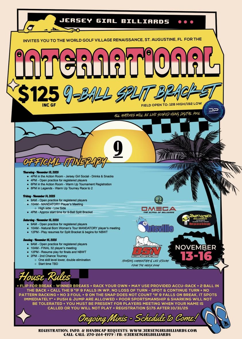 International 9-Ball Split Bracket flyer