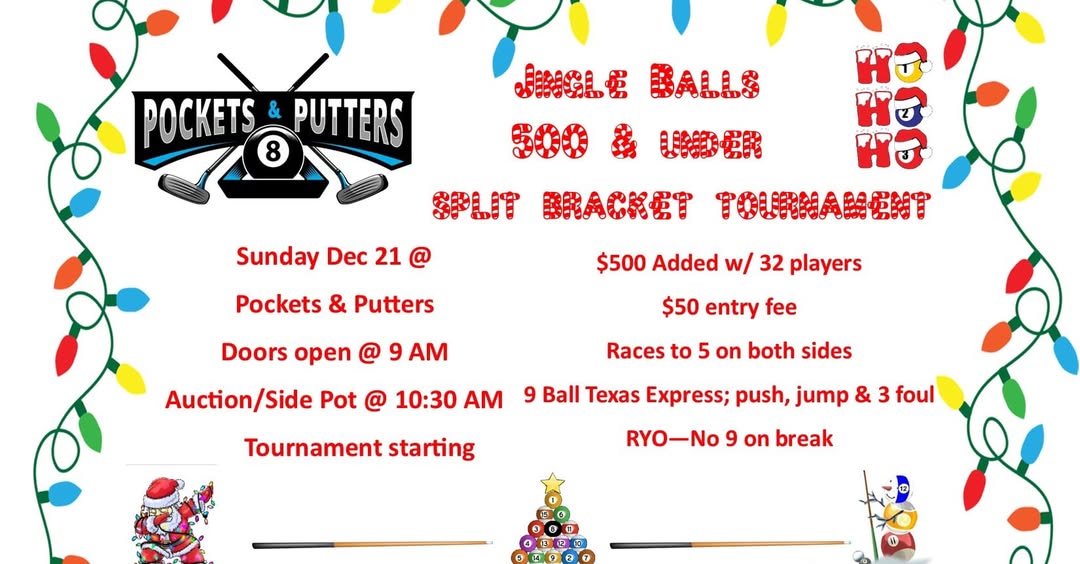 Jingle Balls 500 & Under Split Bracket Tournament flyer
