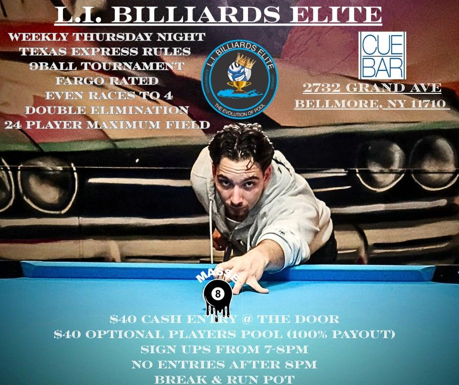 L.I. Billiards Elite flyer