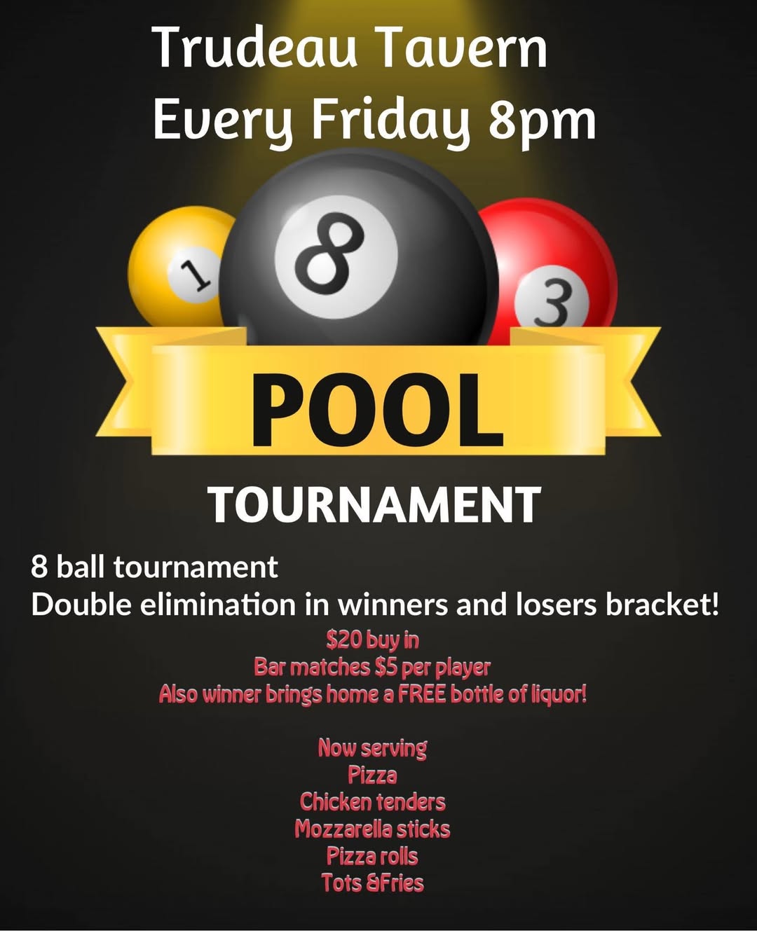 Pool Tournament flyer