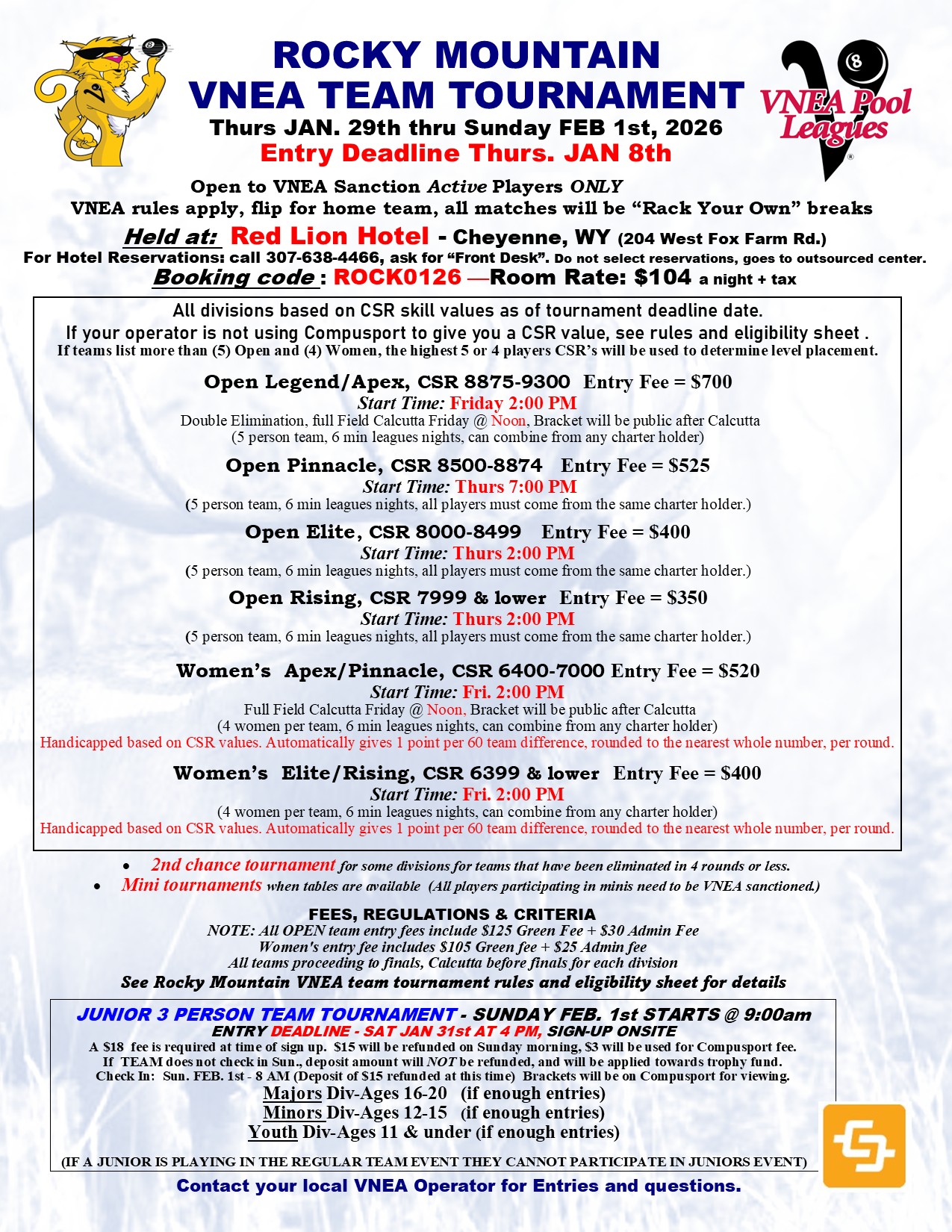 Rocky Mountain VNEA Team Tournament flyer