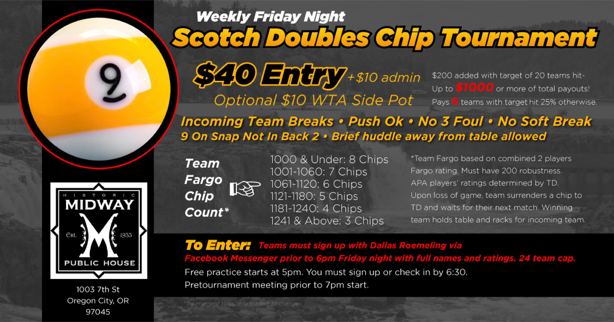 Scotch Doubles Chip Tournament flyer