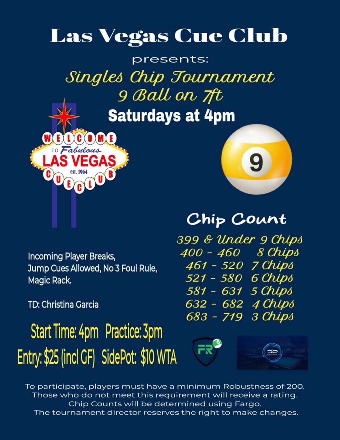 Singles Chip Tournament flyer