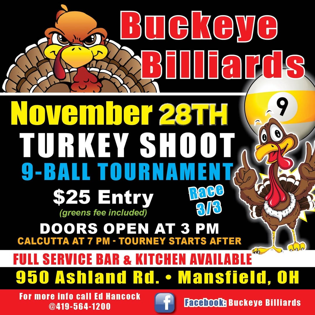 Turkey Shoot 9-Ball Tournament flyer