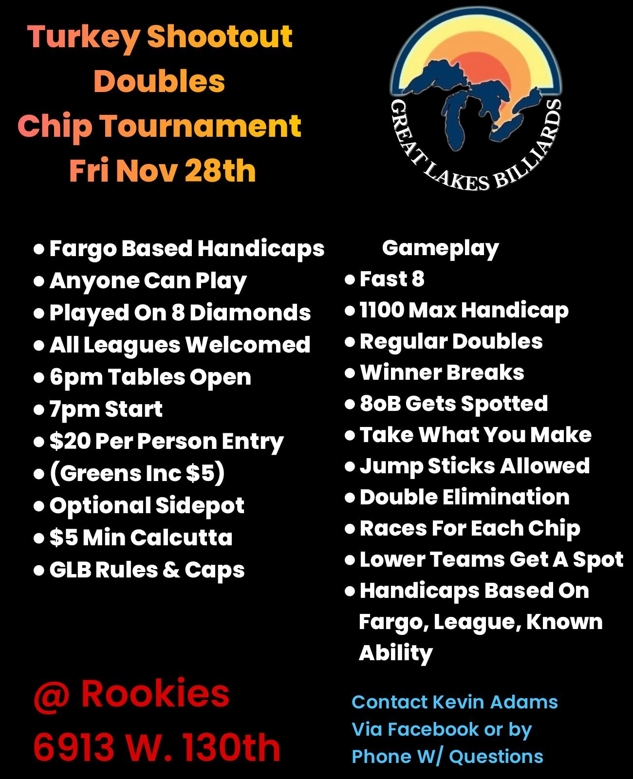 Turkey Shootout Doubles Chip Tournament flyer