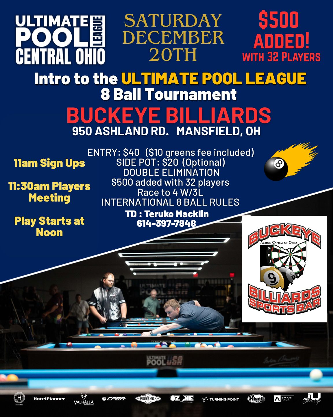 Ultimate Pool League 8 Ball Tournament flyer