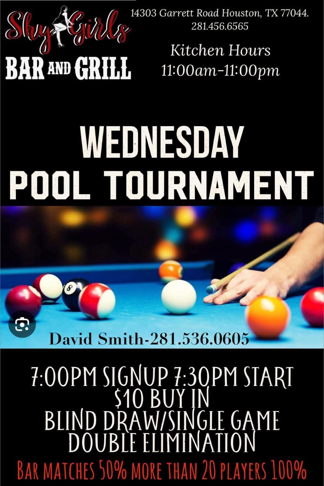 Wednesday Pool Tournament flyer