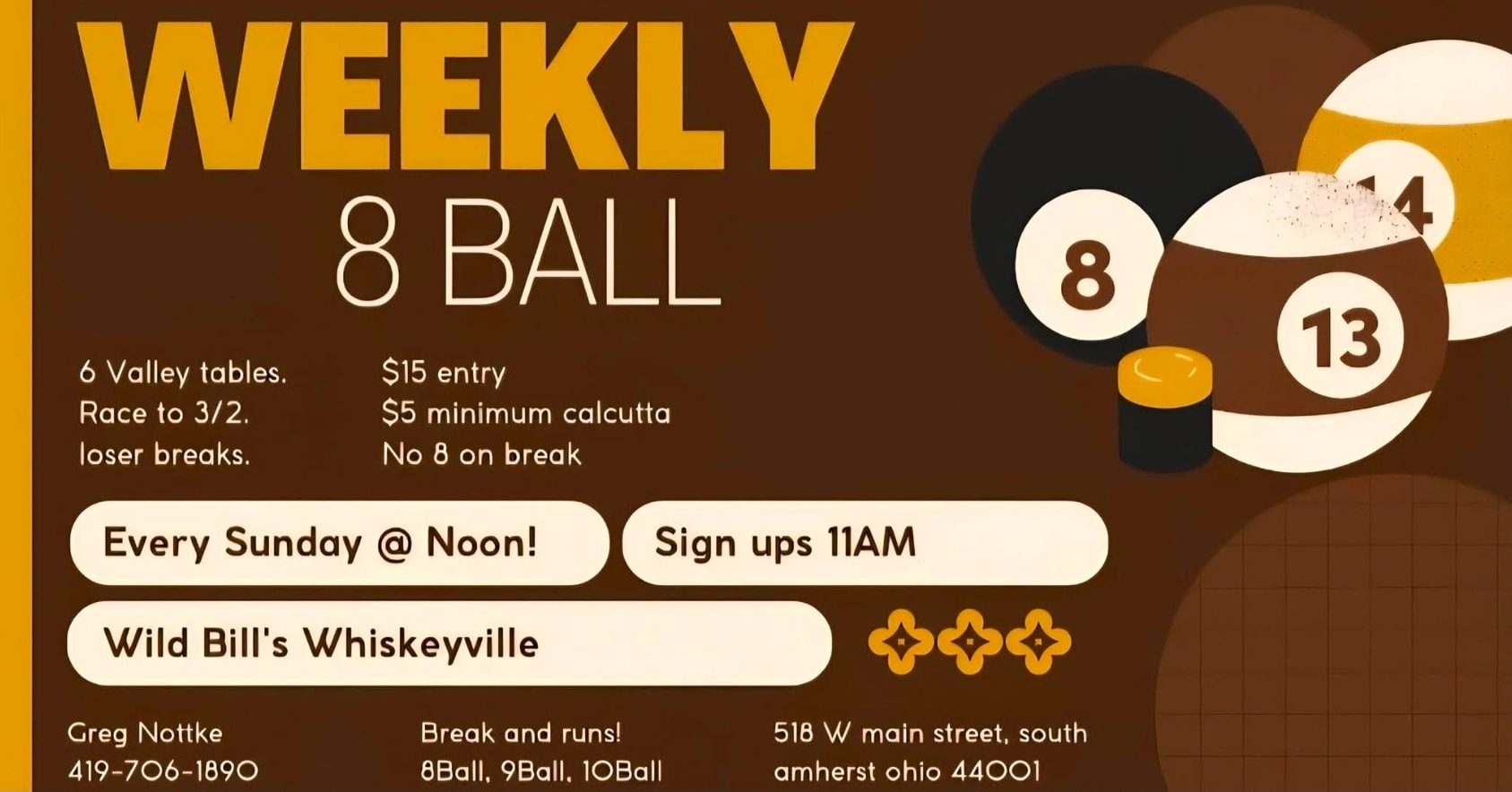 Weekly 8 Ball flyer