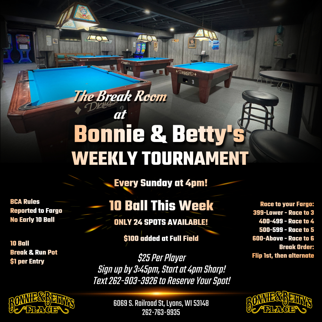 Weekly Tournament flyer