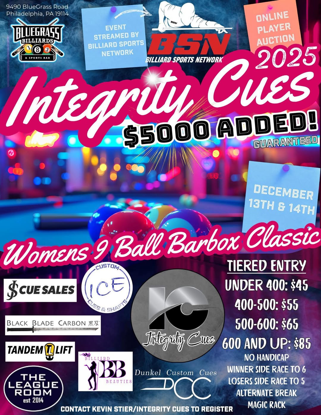 Womens 9 Ball Barbox Classic flyer