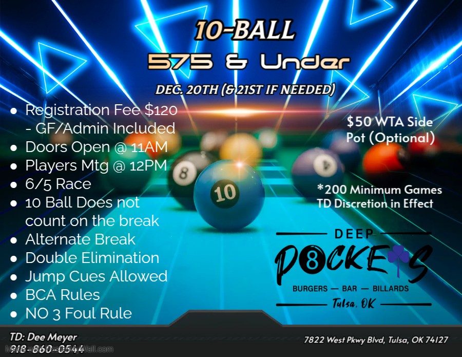 10-Ball 575 & Under flyer