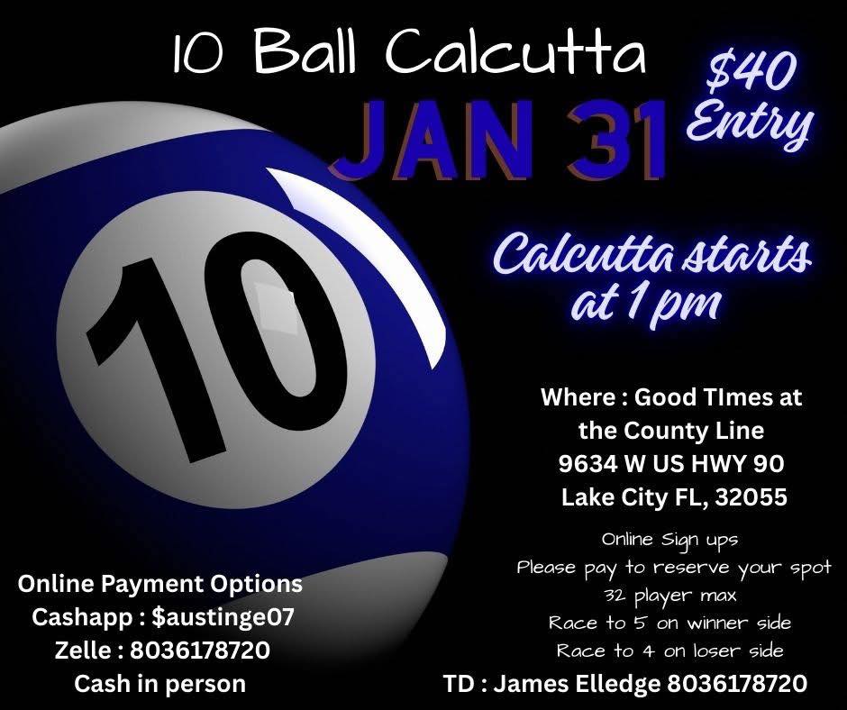 10 Ball Calcutta flyer