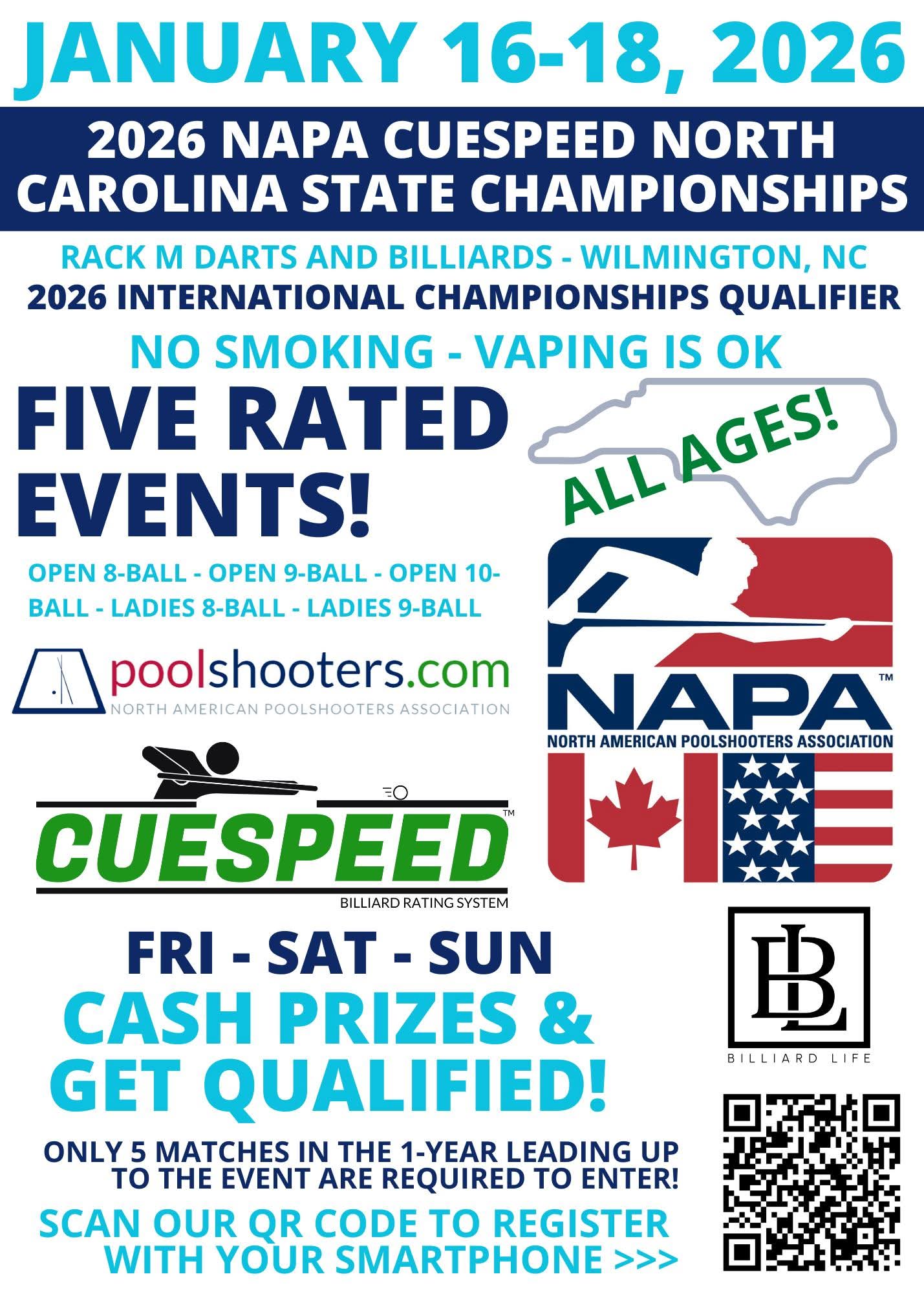2026 Napa Cuespeed North Carolina State Championships flyer