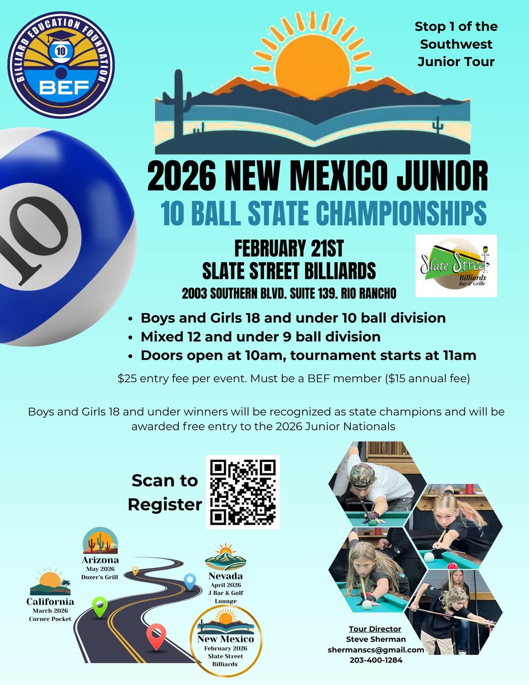 2026 New Mexico Junior 10 Ball State Championships flyer