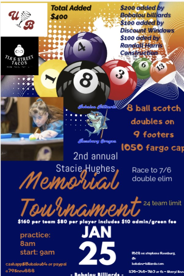 2nd Annual Stacie Hughes Memorial Tournament flyer