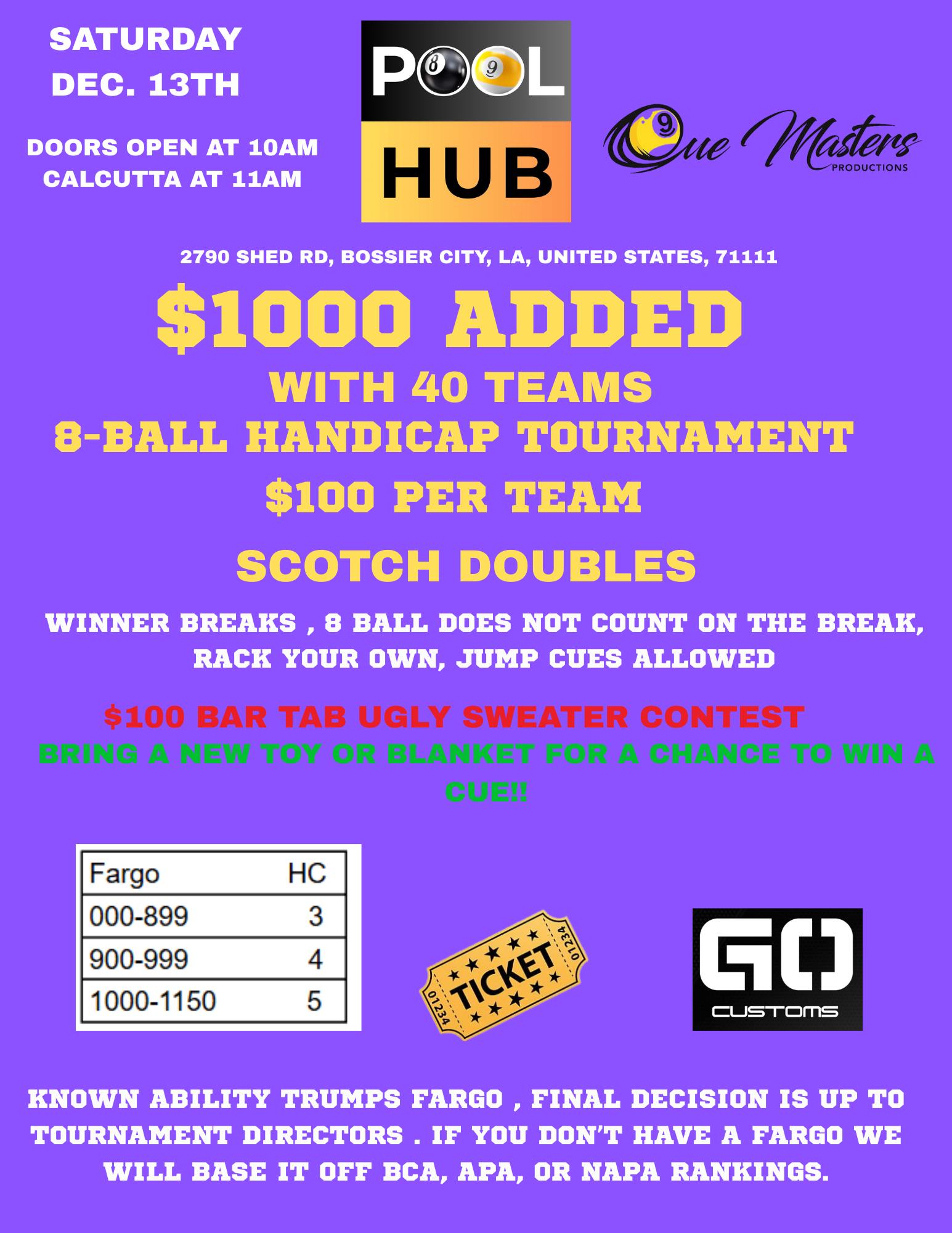8-Ball Handicap Tournament flyer