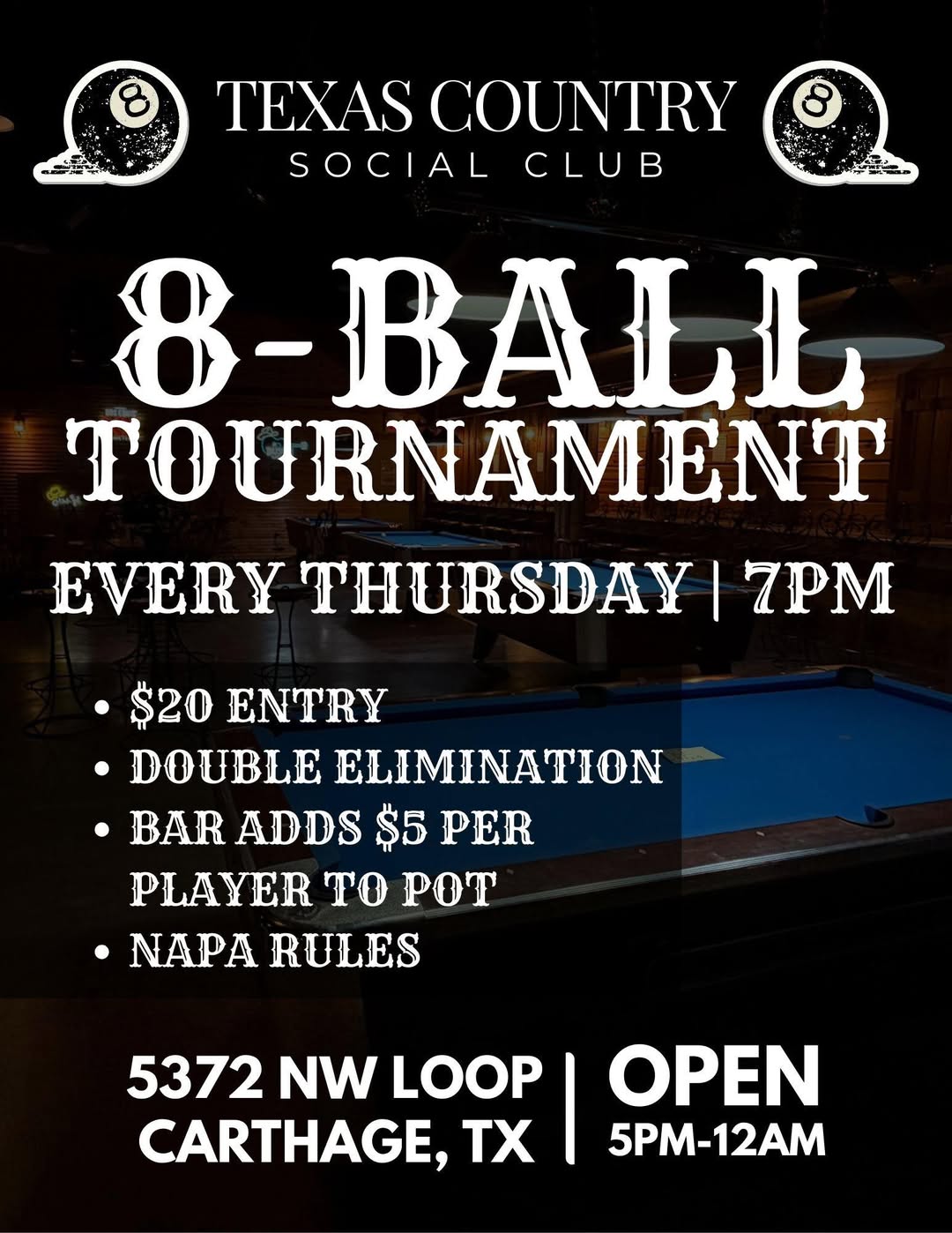 8-Ball Tournament flyer