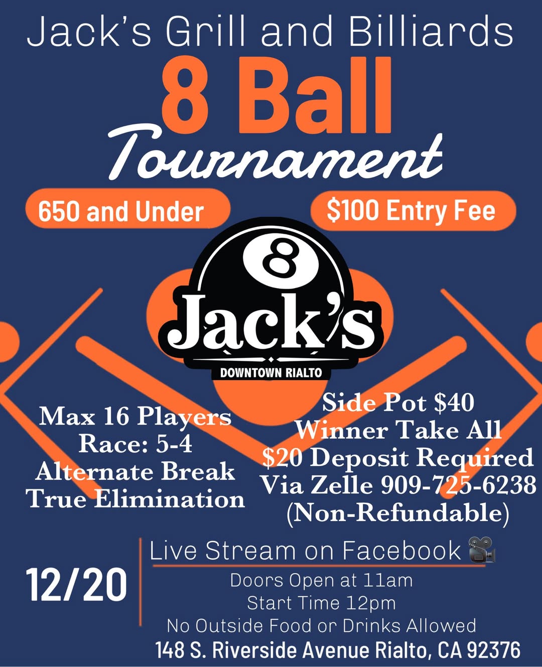 8 Ball Tournament flyer