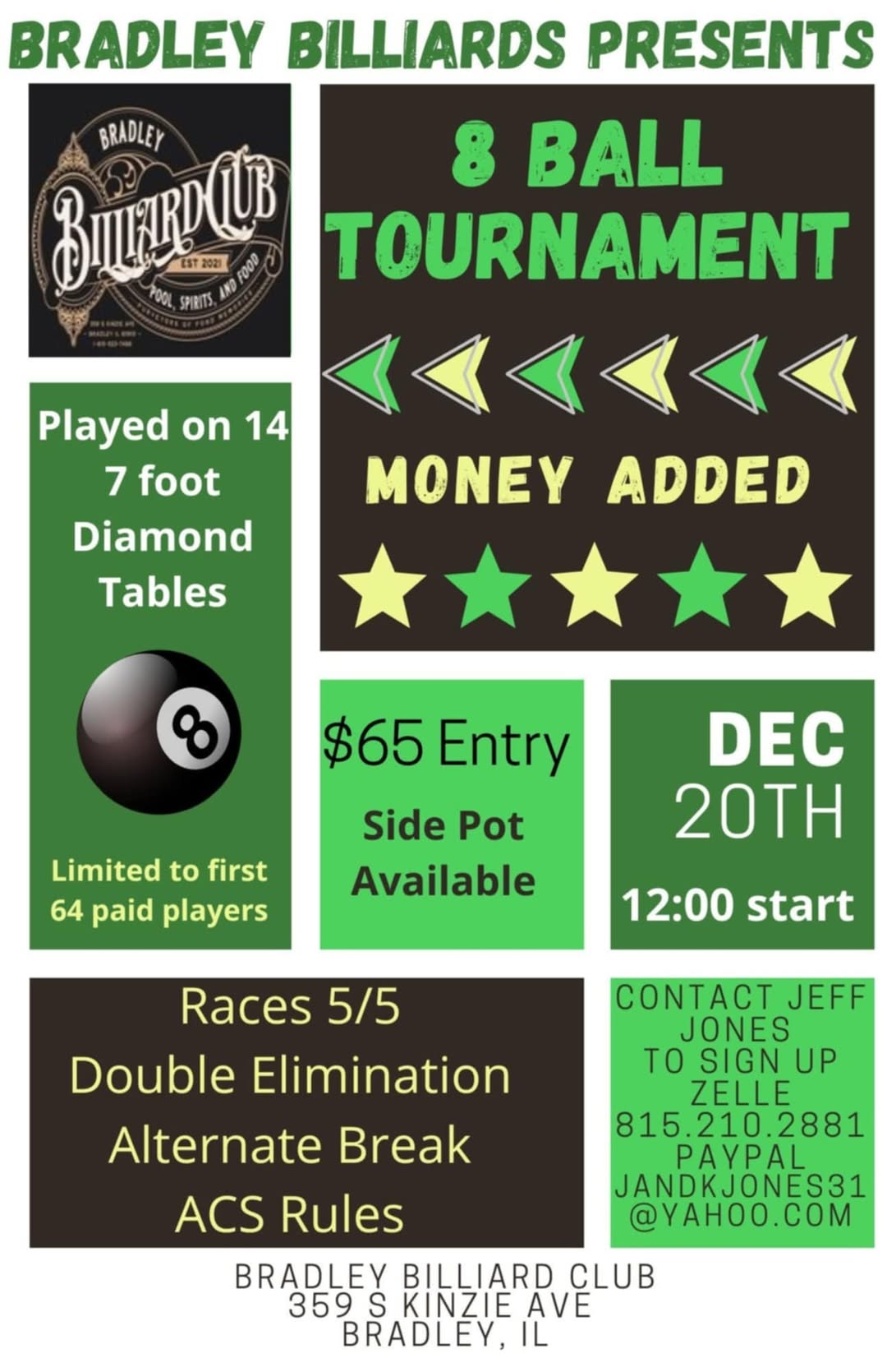 8 Ball Tournament flyer