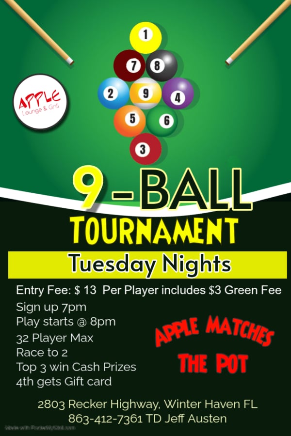 9-Ball Tournament flyer