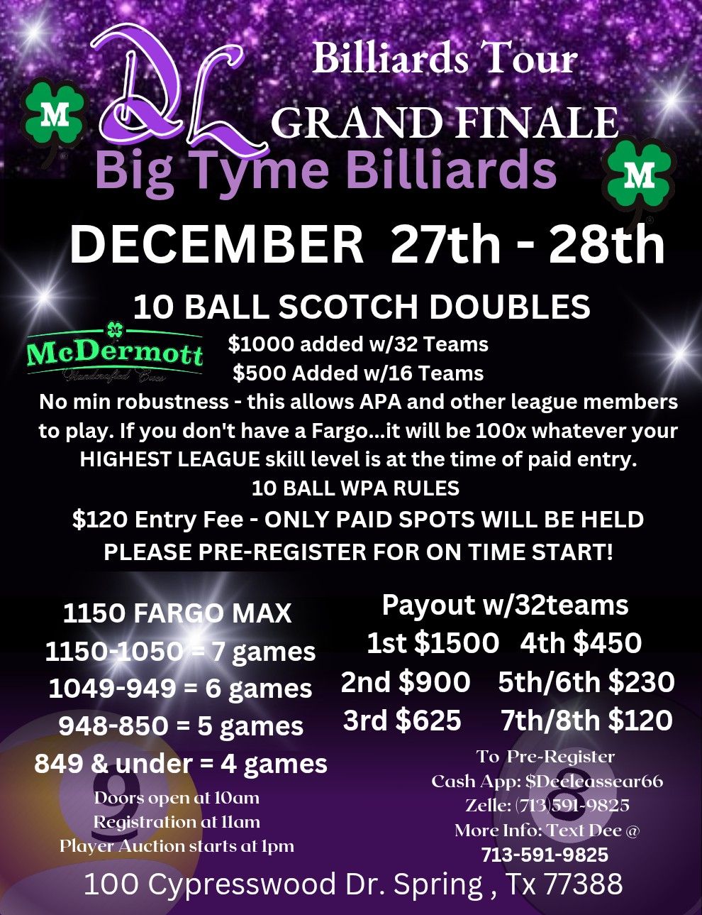 Billiards Tour Grand Finale flyer