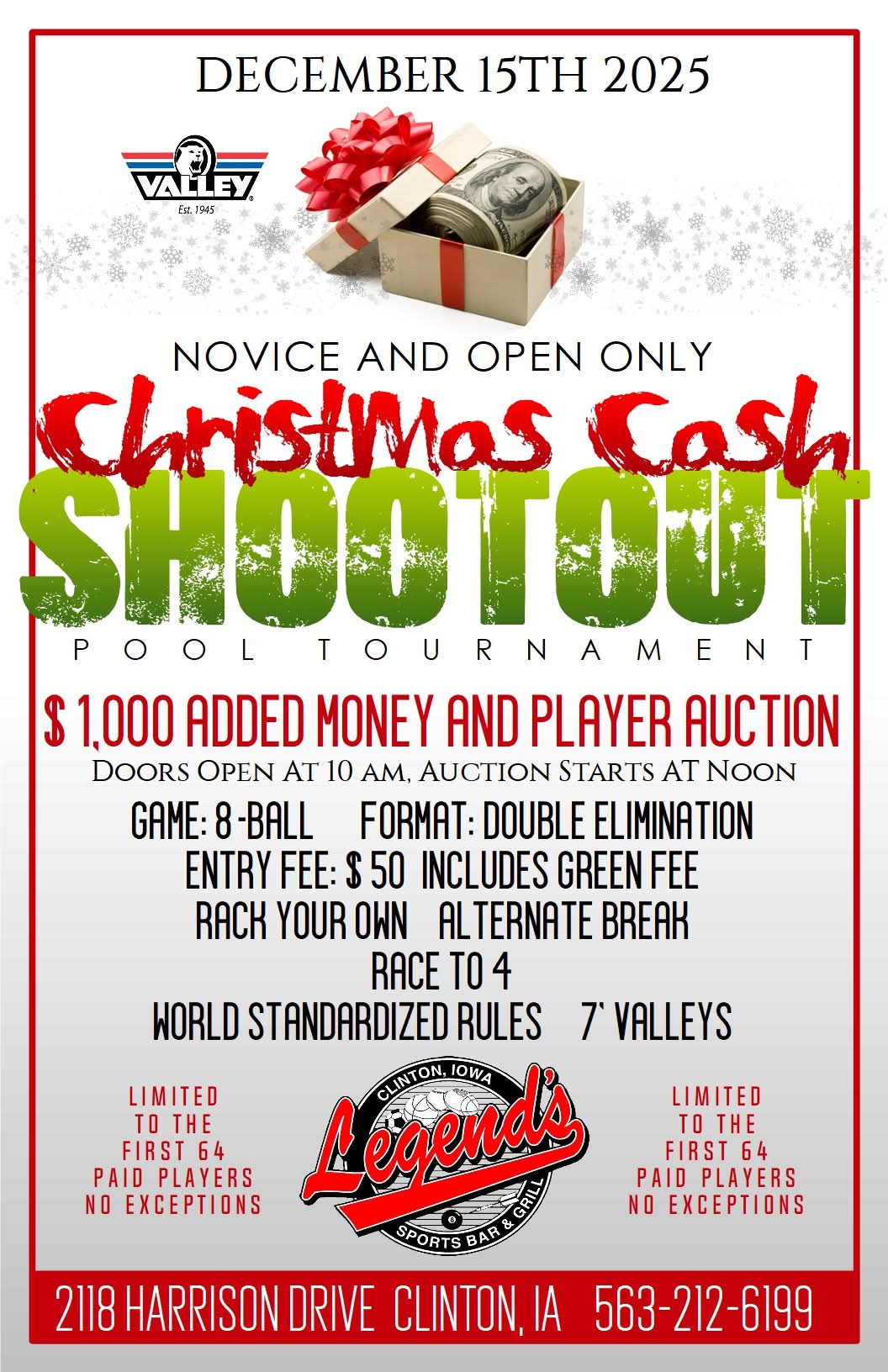 Christmas Cash Shootout flyer