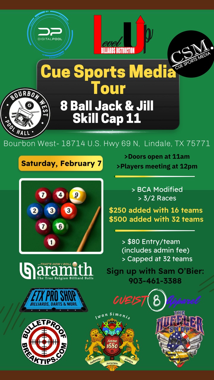 Cue Sports Media Tour flyer