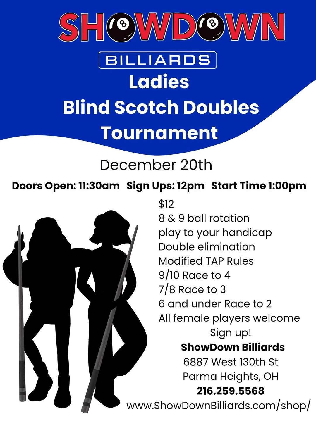 Ladies Blind Scotch Doubles Tournament flyer