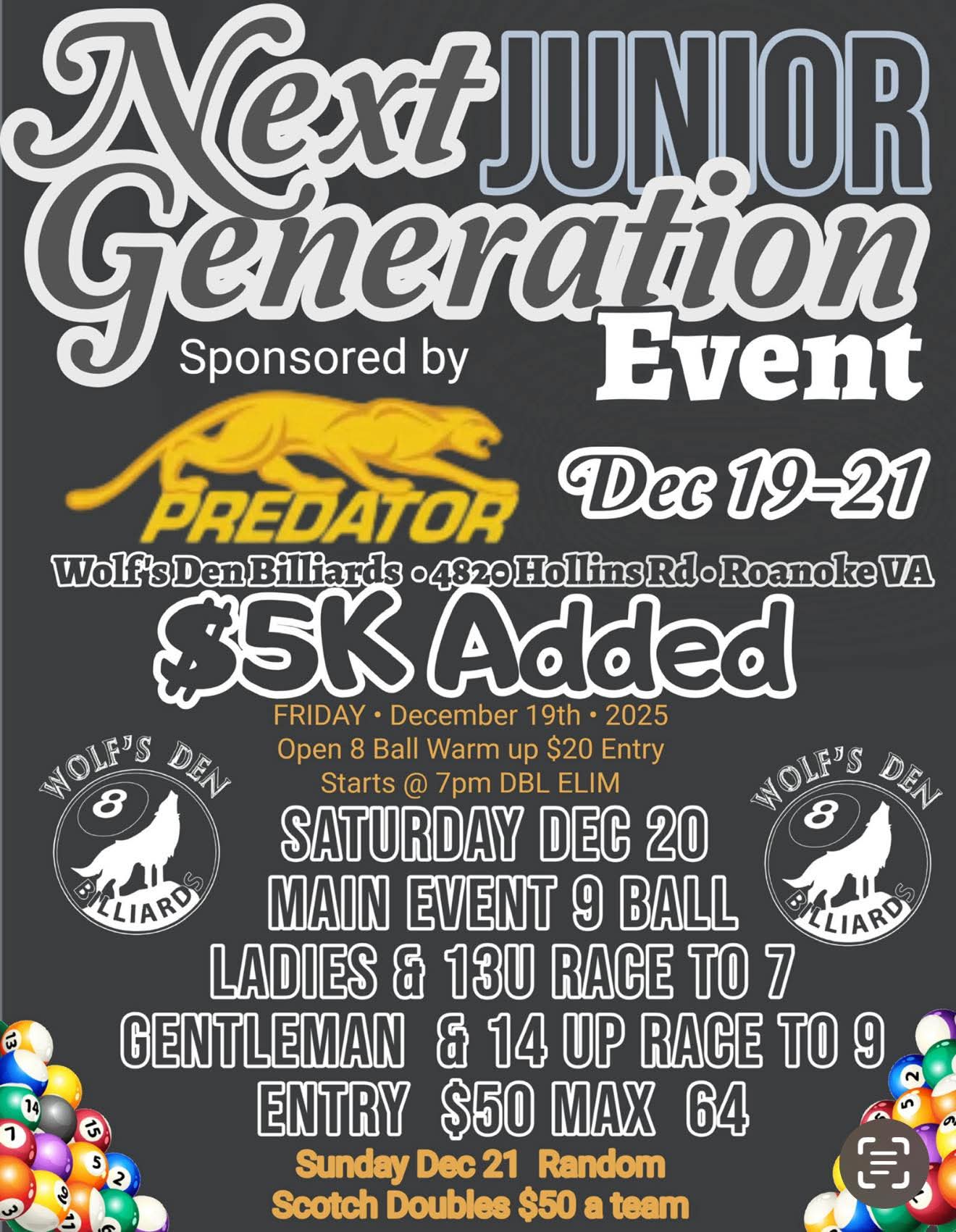 Next Junior Generation Event flyer