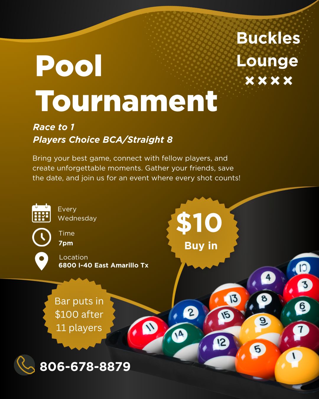 Pool Tournament flyer